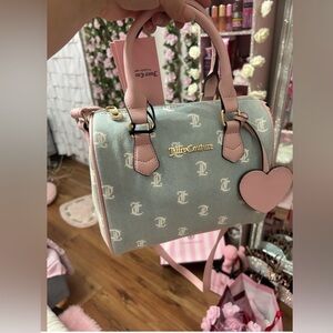 Juicy Couture Gothic denim/white best seller fame satchel bag